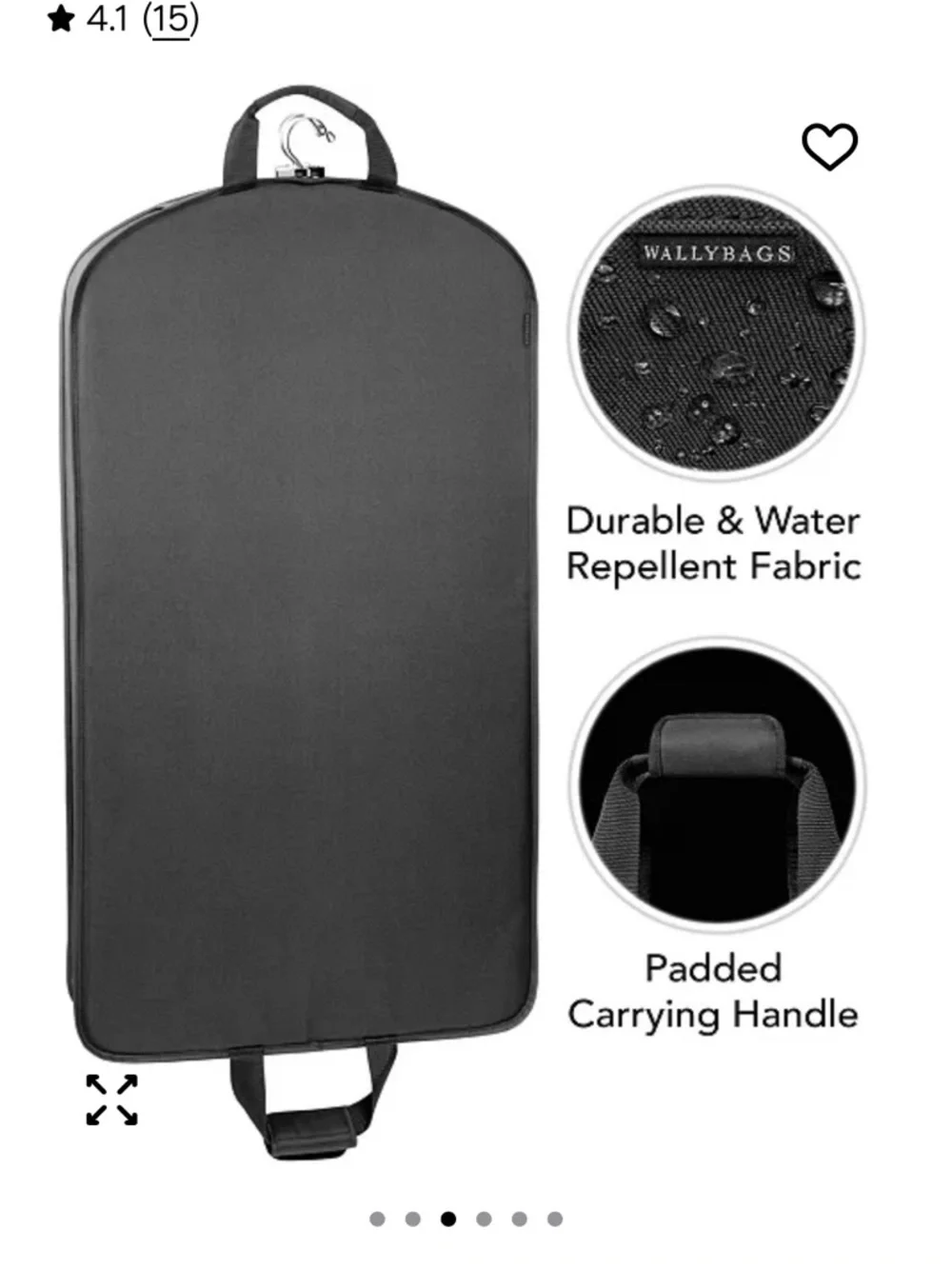 WallyBags 40” Deluxe Travel Garment Bag, Blue Men's Garment BagTop Handle👔🏖️